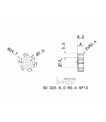 SD D25-8.0-R0.4-SP13 IC908