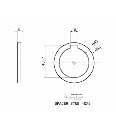 SPACER STUB 40X5