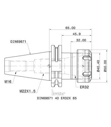 DIN69871 40 ER32X 65