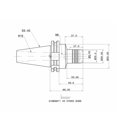 DIN69871 40 HYDRO 8X68