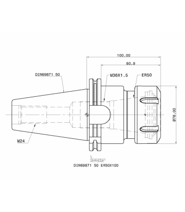 DIN69871 50 ER50X100