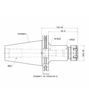 DIN69871 50 ER25X100 B