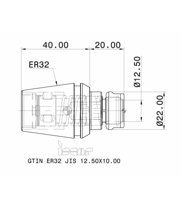 GTIN ER32 JIS 12.50X10.00