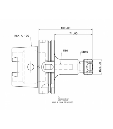 HSK A100 ER16X100