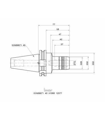 DIN69871 40 HYDRO 12X77