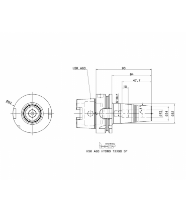 HSK A63 HYDRO 12X90 SF