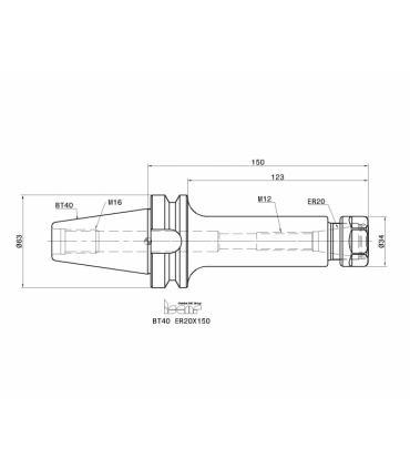 BT40 ER20X150