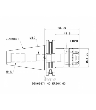 DIN69871 40 ER20X 63