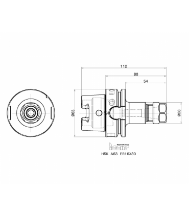 HSK A63 ER16X80