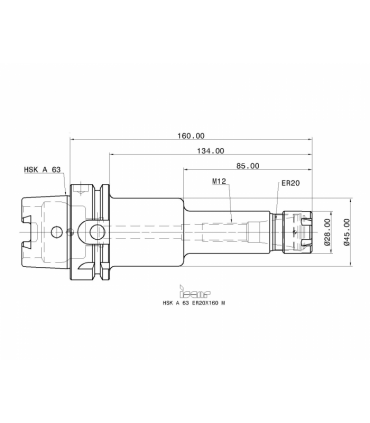 HSK A63 ER20X160M