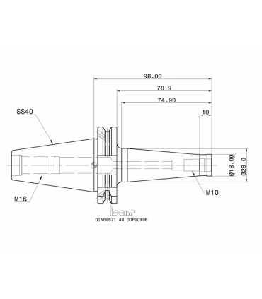 DIN69871 40 ODP10X98