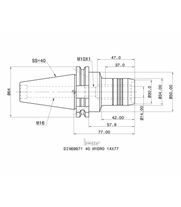 DIN69871 40 HYDRO 14X77