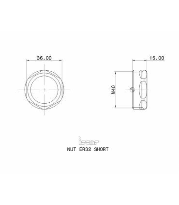 NUT ER32 SHORT