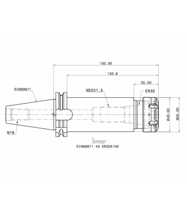 DIN69871 40 ER32X150