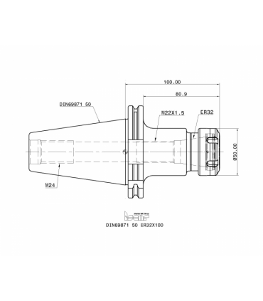 DIN69871 50 ER32X100