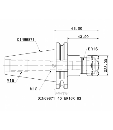 DIN69871 40 ER16X 63