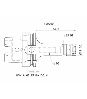HSK A63 ER16X100M