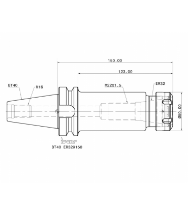 BT40 ER32X150