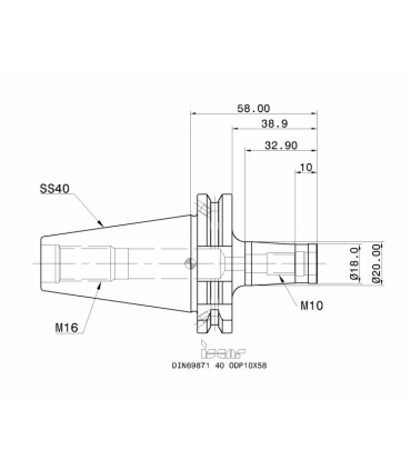 DIN69871 40 ODP10X58