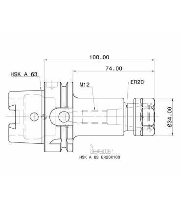 HSK A63 ER20X100