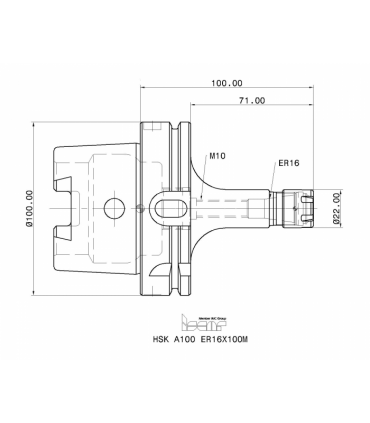 HSK A100 ER16X100M
