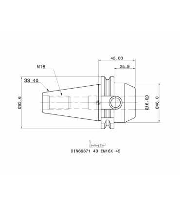 DIN69871 40 EM16X 45