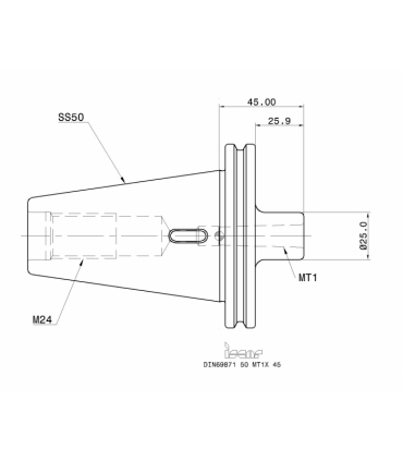 DIN69871 50 MT1X 45