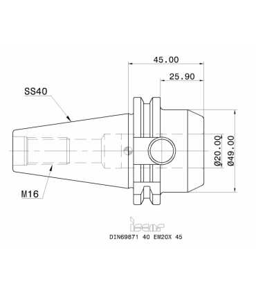 DIN69871 40 EM20X 45