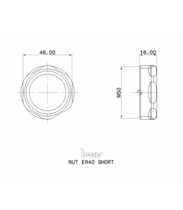 NUT ER40 SHORT