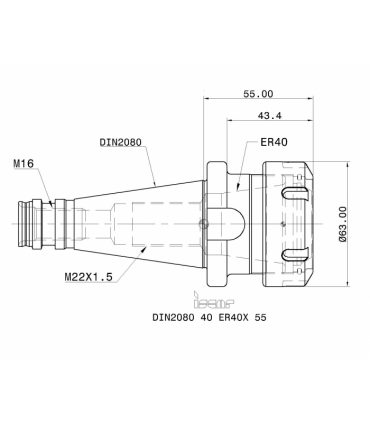 DIN2080 40 ER40X 55
