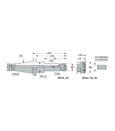 DIN2080 50 ER40X 58