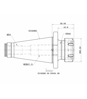 DIN2080 50 ER40X 58