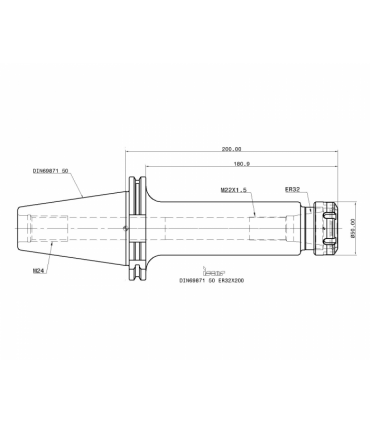 DIN69871 50 ER32X200