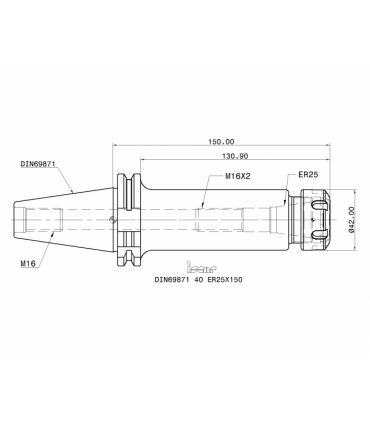 DIN69871 40 ER25X150