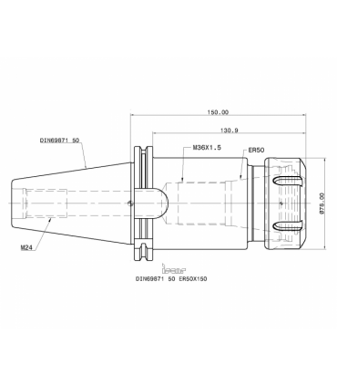 DIN69871 50 ER50X150