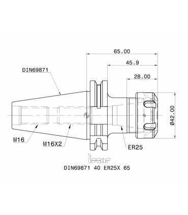 DIN69871 40 ER25X 65