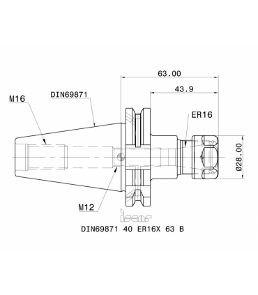 DIN69871 40 ER16X 63 B