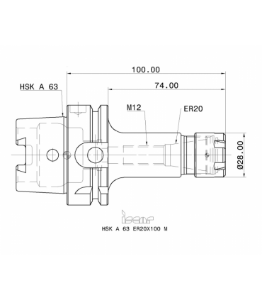 HSK A63 ER20X100M