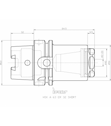 HSK A63 ER32 SHORT