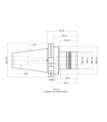 DIN69871 50 HYDRO 25X87