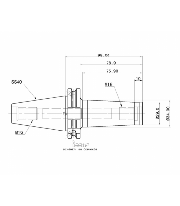 DIN69871 40 ODP16X98