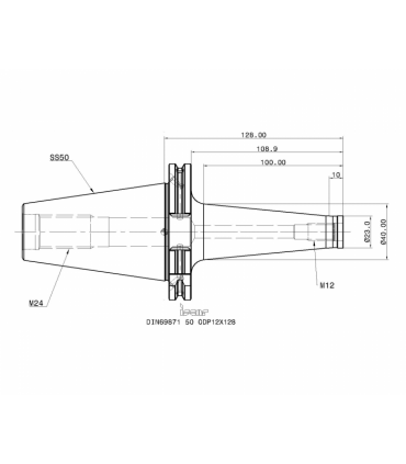 DIN69871 50 ODP12X128