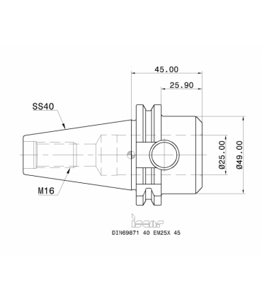 DIN69871 40 EM25X 45