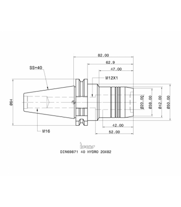 DIN69871 40 HYDRO 20X82