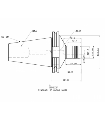 DIN69871 50 HYDRO 10X72