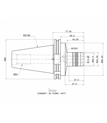DIN69871 50 HYDRO 14X77