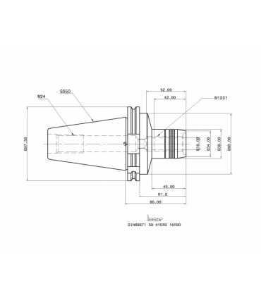 DIN69871 50 HYDRO 16X80