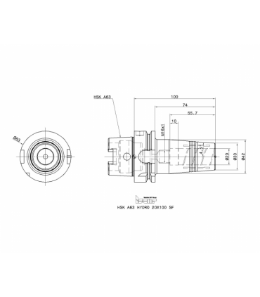 HSK A63 HYDRO 20X100 SF