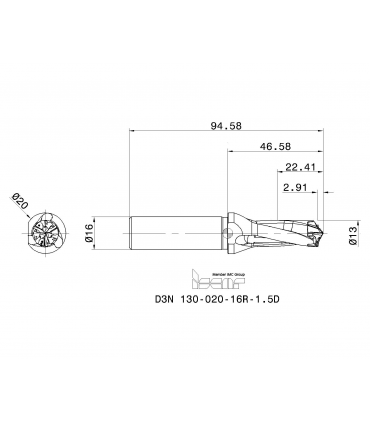 D3N 130-020-16R-1.5D