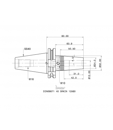 DIN69871 40 SRKIN 12X80